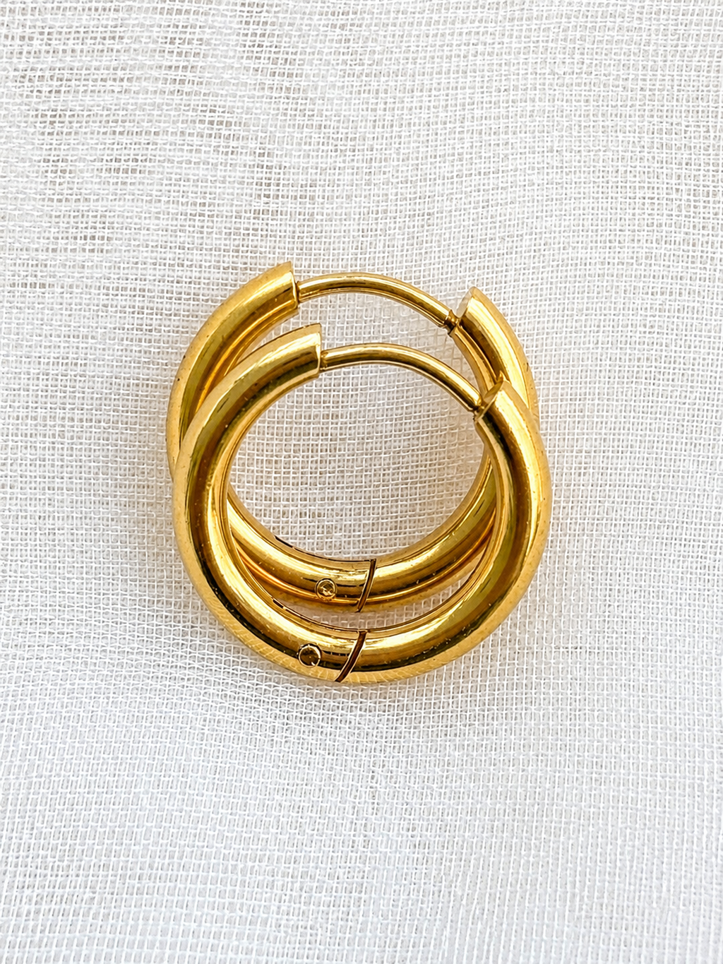 Aros Redondos Clásicos | Acero 316L y Baño PVD 18K | Lady Ady