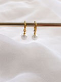 Aretes Perla Clásica | Acero 316L y Baño PVD 18K | Lady Ady