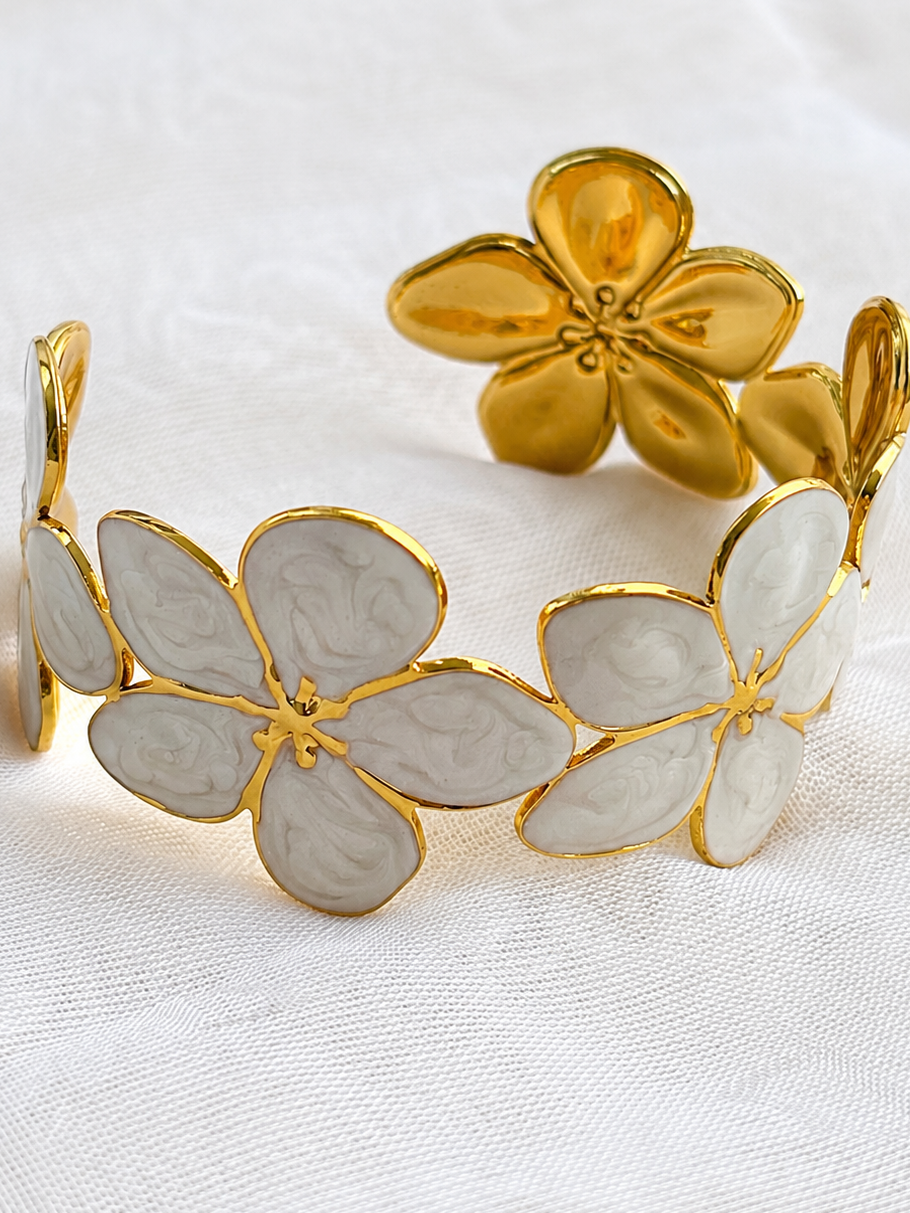 Pulsera Jardín de Nácar | Acero 316L y Baño PVD 18K | Lady Ady