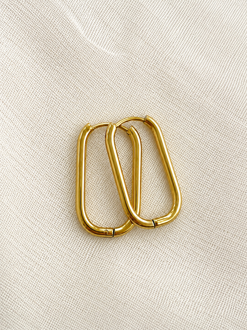 Aretes Ovalados Clásicos | Acero 316L y Baño PVD 18K | Lady Ady