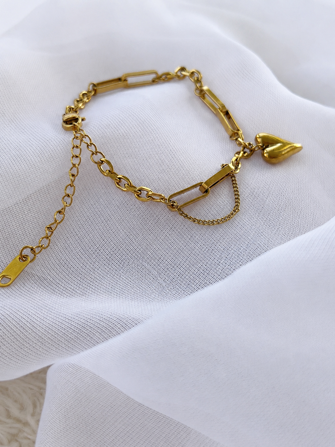 Pulsera Corazón Eterno | Acero 316L y Baño PVD 18K | Lady Ady