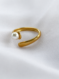 Sortija Perla Serena | Acero 316L y Baño PVD 18K | Lady Ady