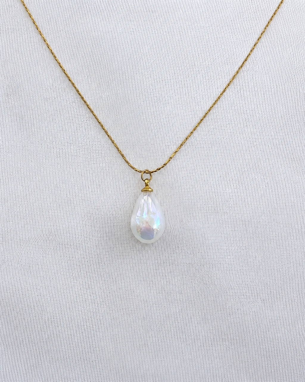 Collar Gota de Perla | Acero 316L y Baño PVD 18K | Lady Ady