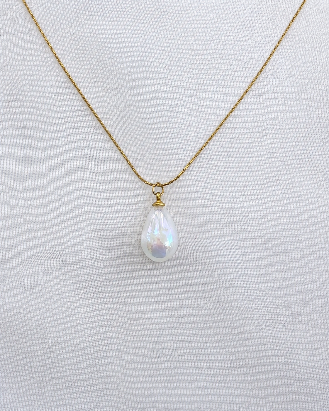 Collar Gota de Perla | Acero 316L y Baño PVD 18K | Lady Ady