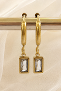 Aretes con Cristal Rectangular