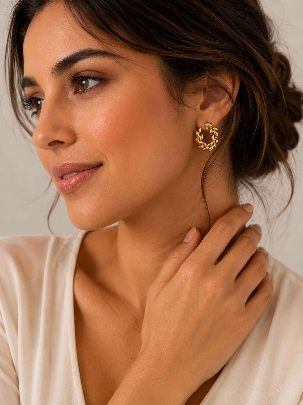 Aretes Laurel Dorado
